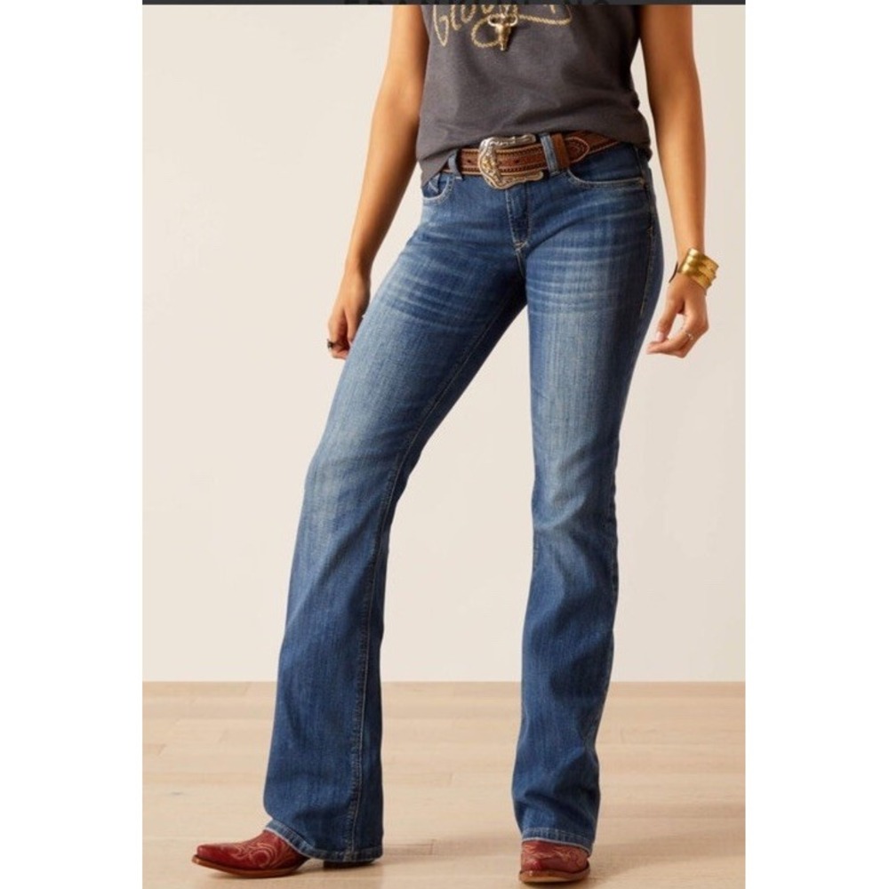 Ariat Women's Perfect Rise Annie Bootcut Jean 28R Malaysia Blue Stretch Western